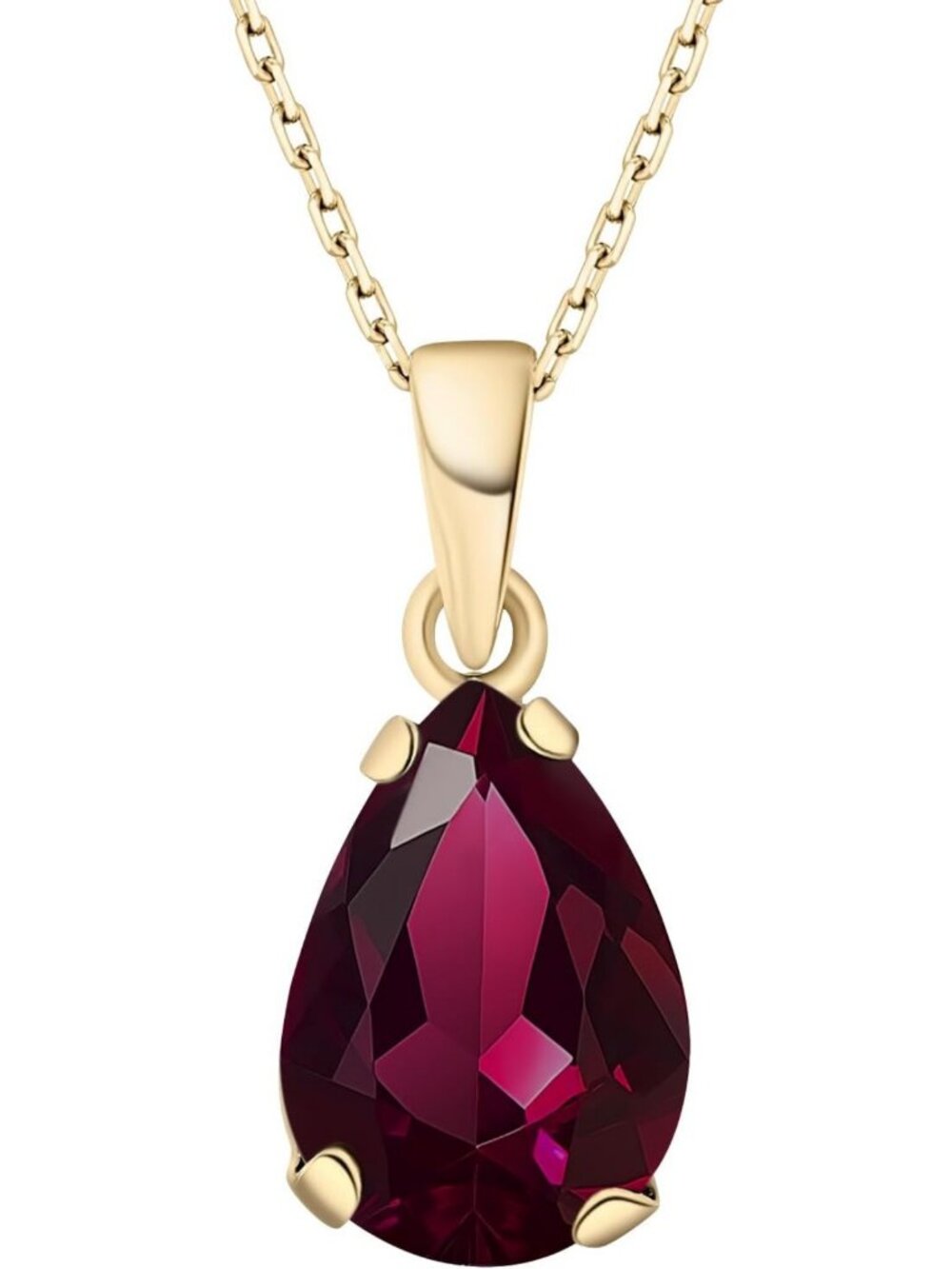 Elegant Gold Plated Birthstone Pendant Necklace for Women - Perfect Gift Idea